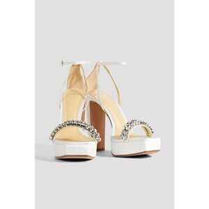 ALEXANDRE BIRMAN Agnes crystal-embellished faille platform sandals EU 39.5 $795